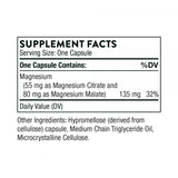 Ingredients including Mangesium Citrate, Magnesium Malate.