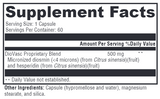Supplement facts for DioVasc listing ingredients including Citrus sinensis, Hesperidin