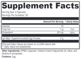 Supplement facts for IG 26 DF Capsules