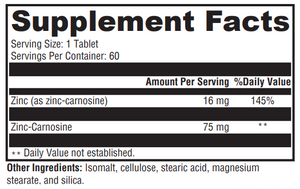 Supplement facts for PepciX