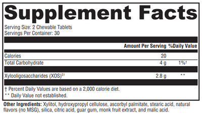 A supplement with the ingredient Xylooligosaccharides