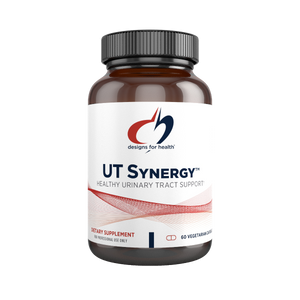 A supplement container of UT Synergy by Designs for Health - USA