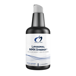 A supplement container of Liposomal NMN Synergy by Designs for Health - USA