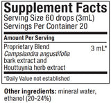Supplement facts for Nutra-Brt listing ingredients including Angustifolia, Campsiandra angustifolia, Houttuynia, Houttuynia herb