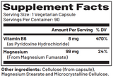 Supplement facts for Fura-Mag™ listing ingredients including Magnesium Fumarate, Vitamin B6 (pyridoxine)