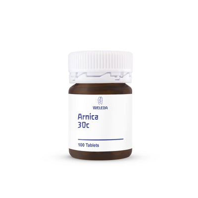 A supplement container of Arnica 30c tablets by Weleda