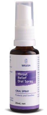 A supplement container of Throat Relief Oral Spray by Weleda