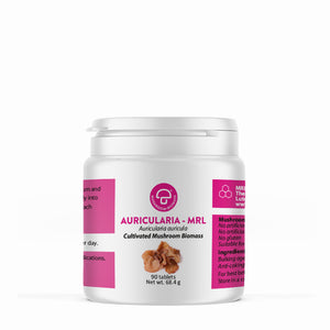 A supplement container of Auricularia-MRL™ 90T by Mycology Research Laboratories