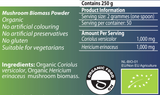 Supplement facts for Hericor-MRL™ listing ingredients including Hericium, Lion's Mane