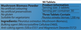 Supplement facts for Pleurotus-MRL ™ 90T
