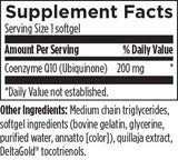 Text listing the ingredients including Coqnzyme q10,  Ubiquinone 