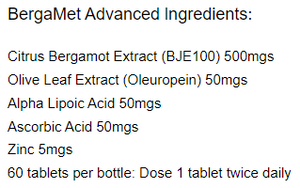 Supplement facts for BergaMet Advanced