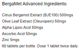 Supplement facts for BergaMet Advanced