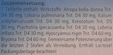 Supplement facts for Bronchalis-Heel Tablets 50 listing ingredients including Hyoscyamus, Kreosote, Lobelia Inflata, Pecacuanha, White Bryony