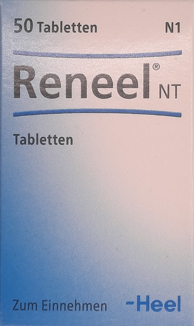 A supplement container of Reneel Tablets 50 by Heel