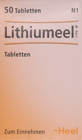 A supplement container of Lithiumeel Tablets 50 by Heel
