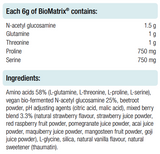 Supplement facts for BioMatrix 180g