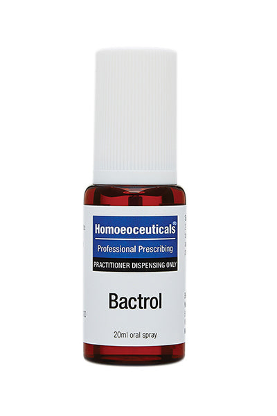 A supplement container of Bactrol Spray 20ml by BioMedica Homoeoceuticals