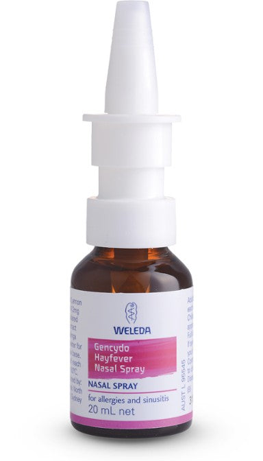 A supplement container of Gencydo Hayfever Nasal Spray by Weleda