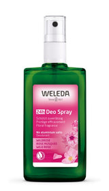 A supplement container of Wild Rose 24h Deodorant Spray by Weleda
