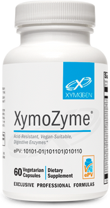 A supplement container of XymoZyme® 60 Capsules by Xymogen