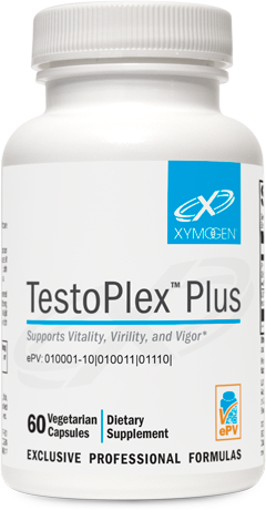 A supplement container of TestoPlex™ Plus 60 Capsules by Xymogen