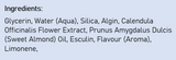 Supplement facts for Children's Tooth Gel listing ingredients including Calendula Extract, Collodial Anhydrous Silica, Glycine, Helichrysum Hydrosol, Indian Frankincense Extract