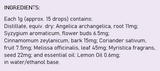 Supplement facts for Melissa Comp. listing ingredients including Angelica Sinensis, Angelica sinensis, Cinnamomum cassia, Cinnamomum zeylanicum, Cinnamon