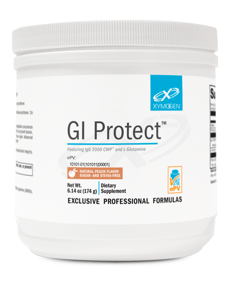A supplement container of GI Protect™ Peach Sugar- & Stevia-Free (Discontinued) by Xymogen