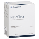 A supplement box with the name NasoClear by Metagenics