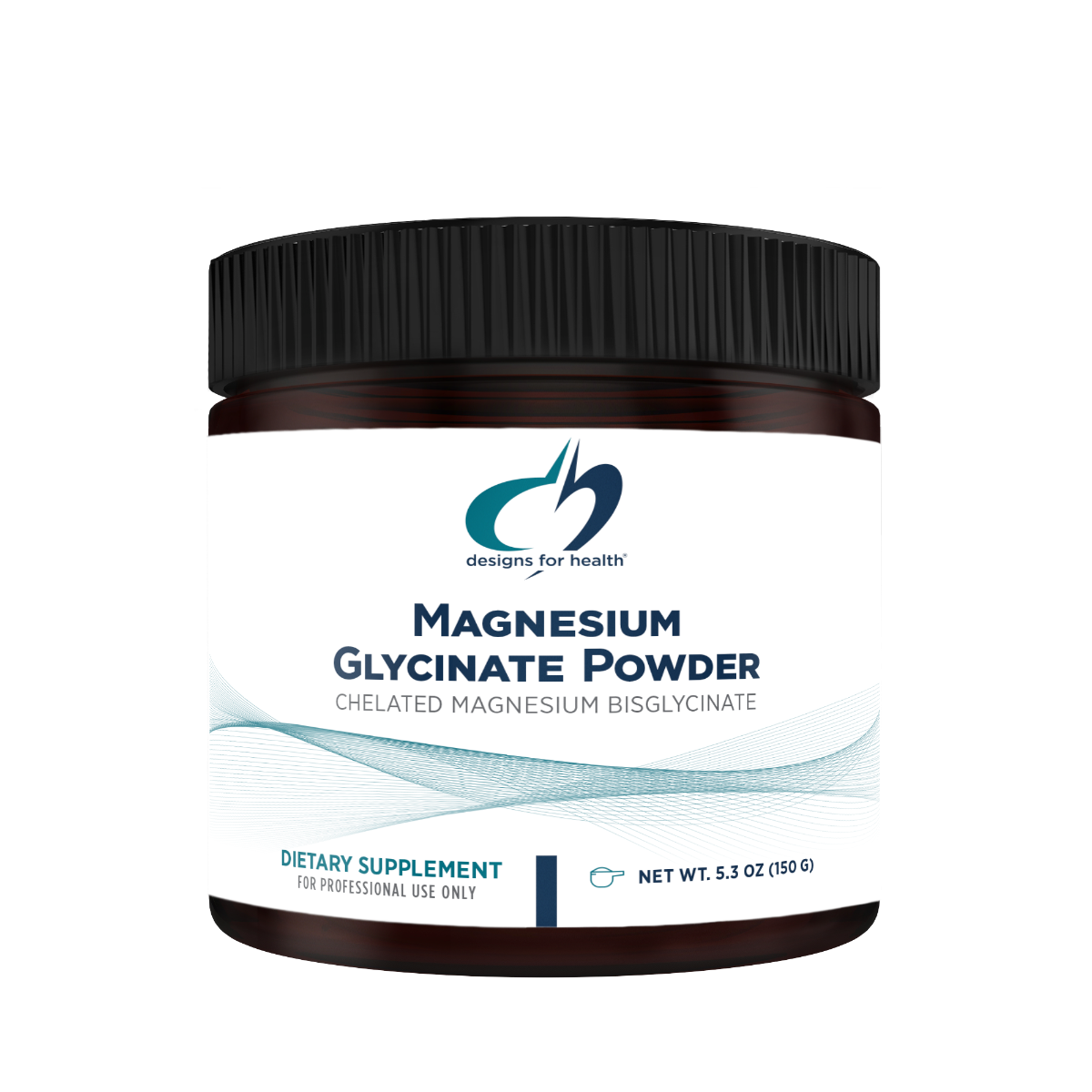 A supplement container of Magnesium Glycinate Powder, 150g by Designs for Health - USA