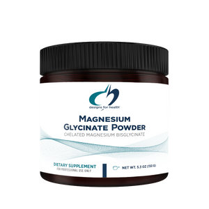 A supplement container of Magnesium Glycinate Powder, 150g by Designs for Health - USA