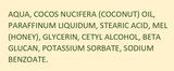 Supplement facts for Ganodex listing ingredients including Beta Glucan, Cetyl Alcohol, Coconut Oil, Glycine, Helichrysum Hydrosol