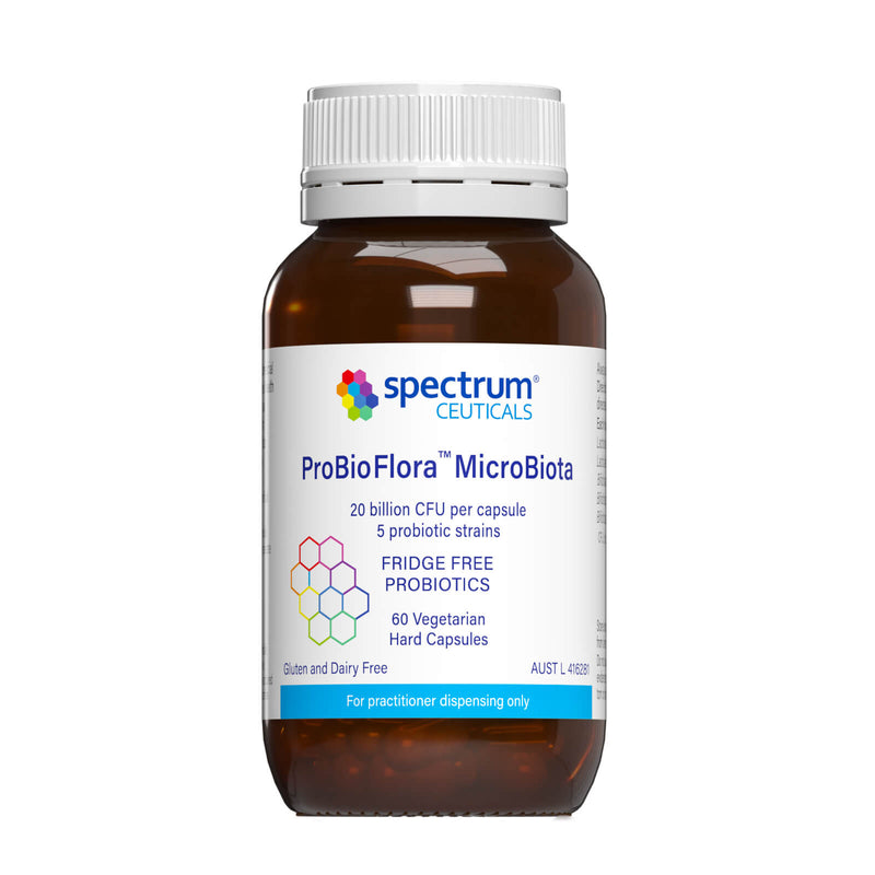A supplement container of ProBioFlora MicroBiota 60 caps by SpectrumCeuticals