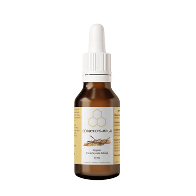A supplement container of Cordyceps-MRL-X by Mycology Research Laboratories