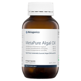 A supplement bottle with the name MetaPure Algal Oil by Metagenics