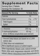Supplement facts for SeroTrex listing ingredients including 5-HTP, Theanine (L-Theanine)