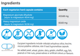 Supplement facts for Buffered Magnesium Glycinate listing ingredients including Magnesium glycinate, Magnesium oxide