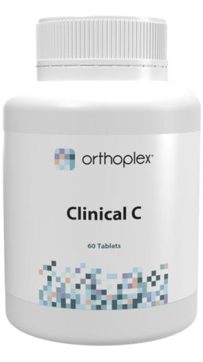 A Supplement container with the name Clinical C (60 Tabs) by Orthoplex