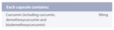 Supplement facts for Curcuminoid Ultra Pure