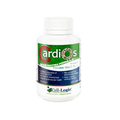 A supplement container of CardiOS 60 caps by Cell Logic