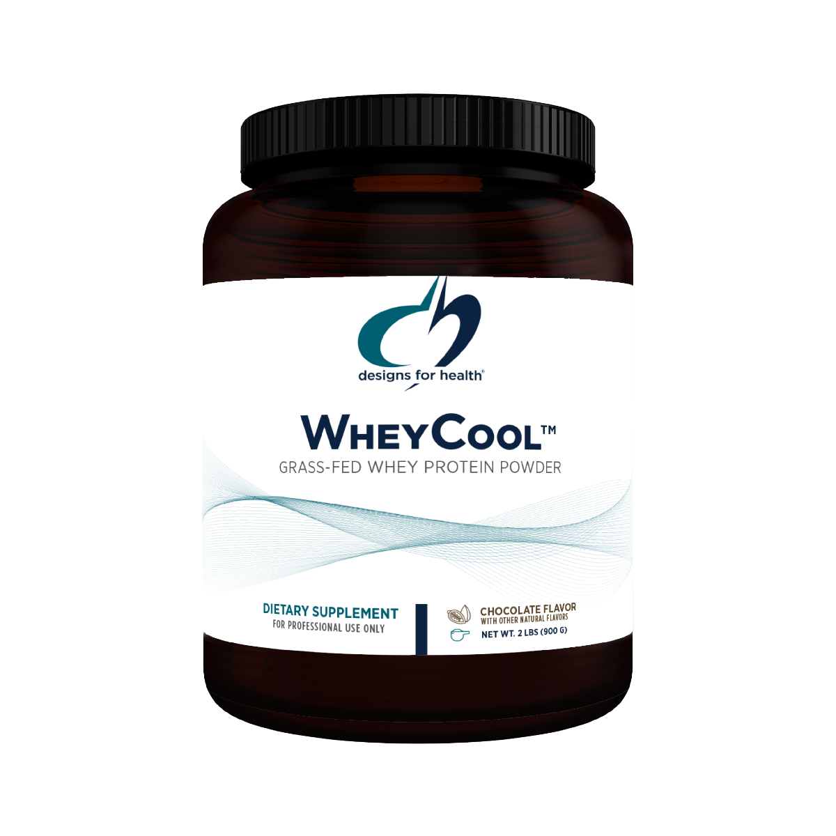 A supplement container of WheyCool Protein Powder (Chocolate) (Discontinued) by Designs for Health - USA