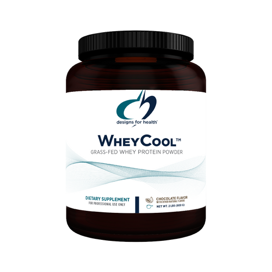 A supplement container of WheyCool Protein Powder (Chocolate) (Discontinued) by Designs for Health - USA