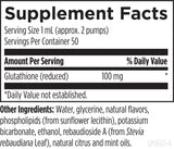 Supplement facts for Liposomal Glutathione