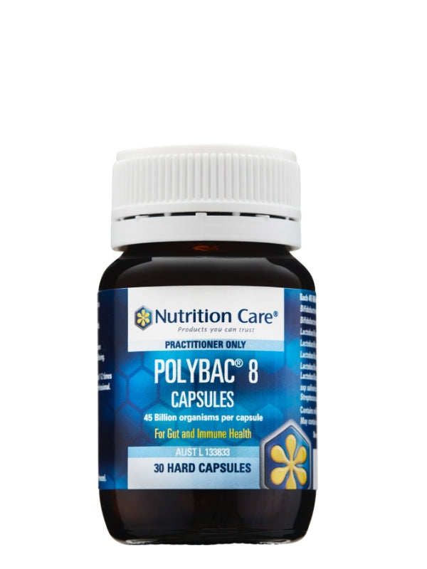 A supplement container of Polybac 8 by Nutrition Care