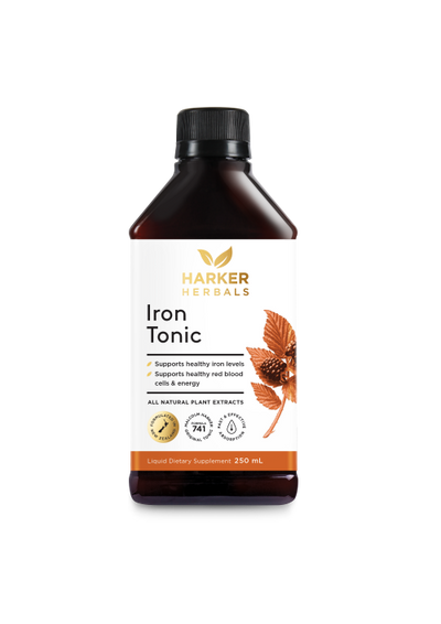 A supplement container of Iron Tonic by Harker Herbals