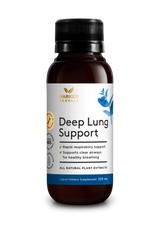 A supplement container of Deep Lung Support by Harker Herbals
