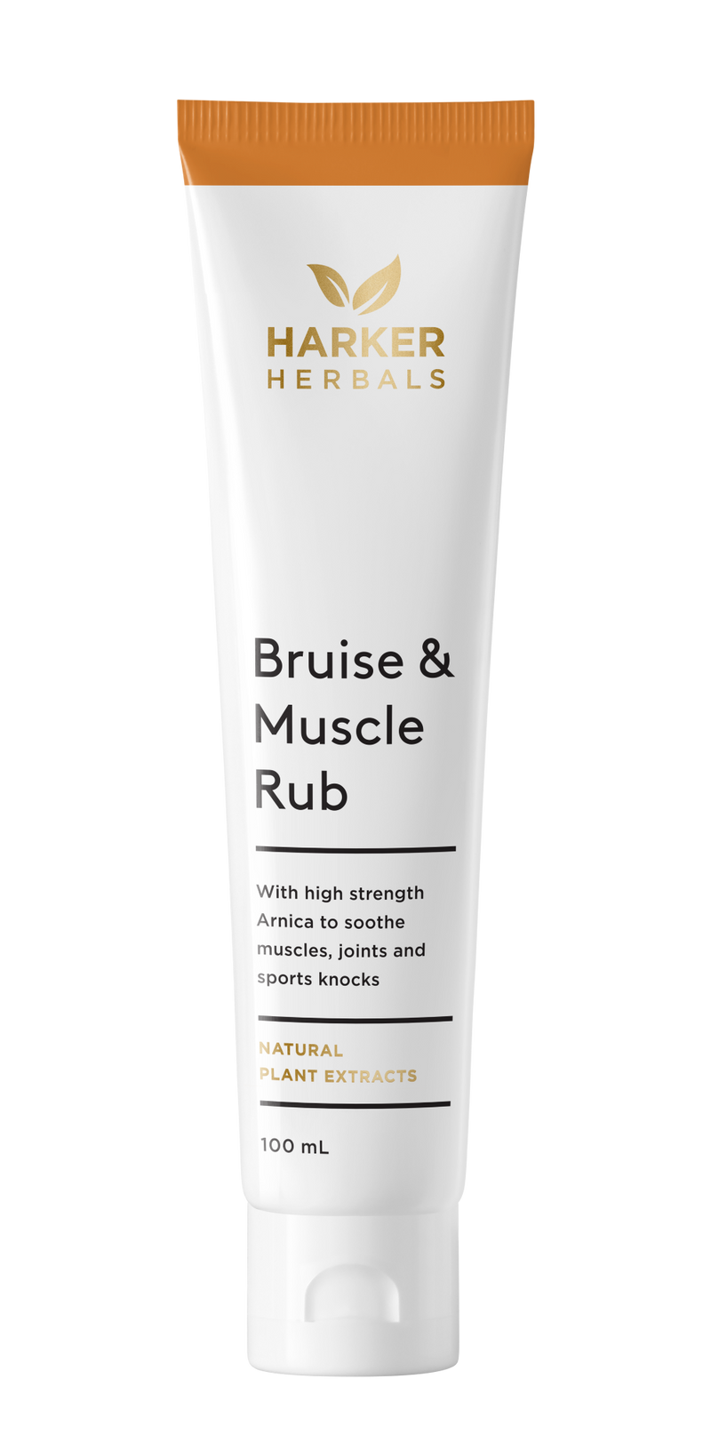 A supplement container of Bruise & Muscle Rub 100ml by Harker Herbals