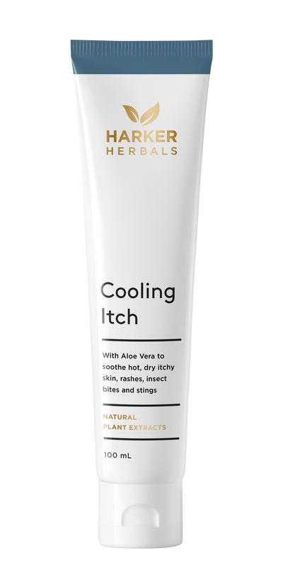 A supplement container of Cooling Itch 100ml by Harker Herbals
