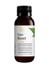 A supplement container of Iron Boost by Harker Herbals